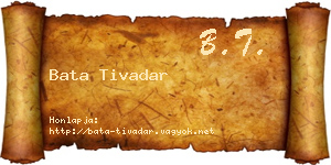 Bata Tivadar névjegykártya